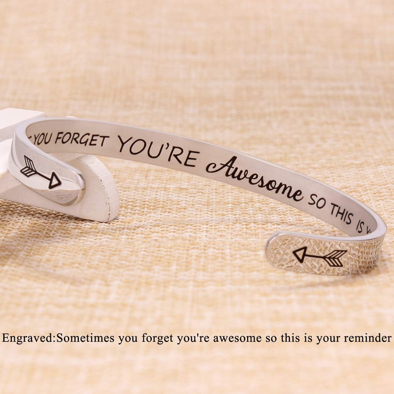 Btysun Bracelets for Women Inspirational Gifts for Women Her Mom Cuff Bracelet Friendship Bracelets Friend Gifts Mantra Thank you Gifts Jewelry - Image 3